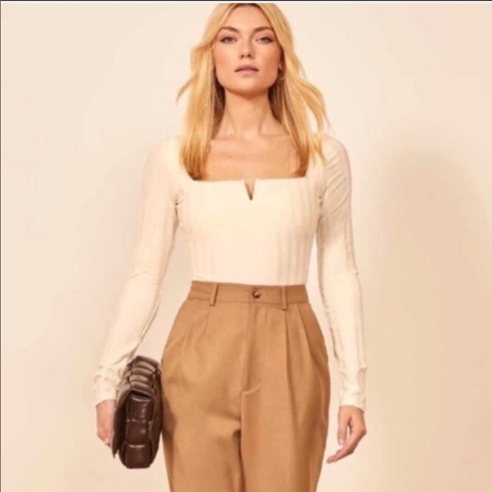 Reformation delancey top ivory